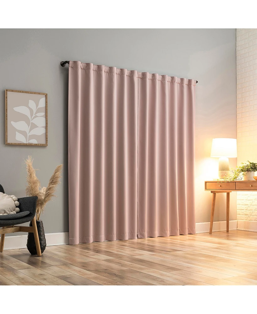 Aria Magnetic Closure Theater Grade 100% Blackout Back Tab Curtain Panel Pair