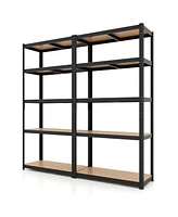 Pcs 5 Tier Adjustable Garage Shelving Unit with 2000 lbs Max Load for Warehouse