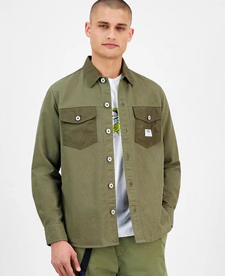Hugo by Boss Men's Ebrido Relaxed Fit Long Sleeve Button-Front Overshirt