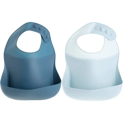 Sperric Baby Girls Silicone Bibs - Soft Bib with Food Catcher and Waterproof Material Adjustable Fit