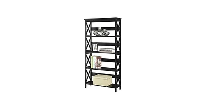 Tall 5-Tier Bookcase – Adjustable Shelf Storage Unit for Home Office, Living Room, or Study Organization