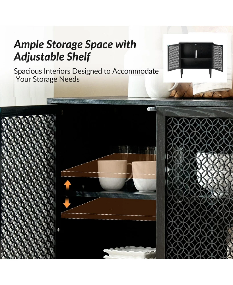 Hulala Home Giovanna Modern 32"Tall 2-Door Accent Cabinet with Adjustable Feet