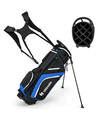 Gymax Golf Stand Bag Golf Club Bag w/ 14 Way Top Dividers & 6 Pockets & Carrying Handles