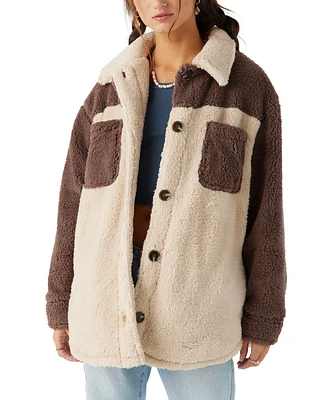 O'Neill Juniors' Heath Colorblocked Long-Sleeve Sherpa Jacket