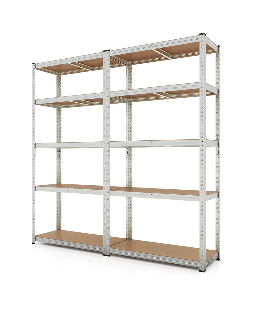 Pcs 5 Tier Adjustable Garage Shelving Unit with 2000 lbs Max Load for Warehouse