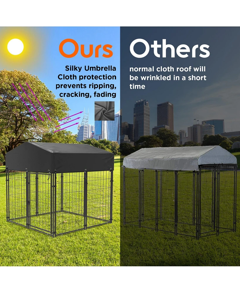 Bingopaw Heavy Duty Outdoor Dog Kennels Crate Dog Cages Waterproof Sun Shadow Cover