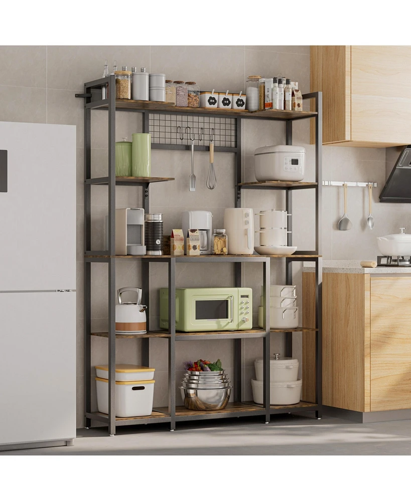 Unho 5 Tier Storage Shelf Bookcase: Bookshelf with Metal Frame for Living Room Display Shelf