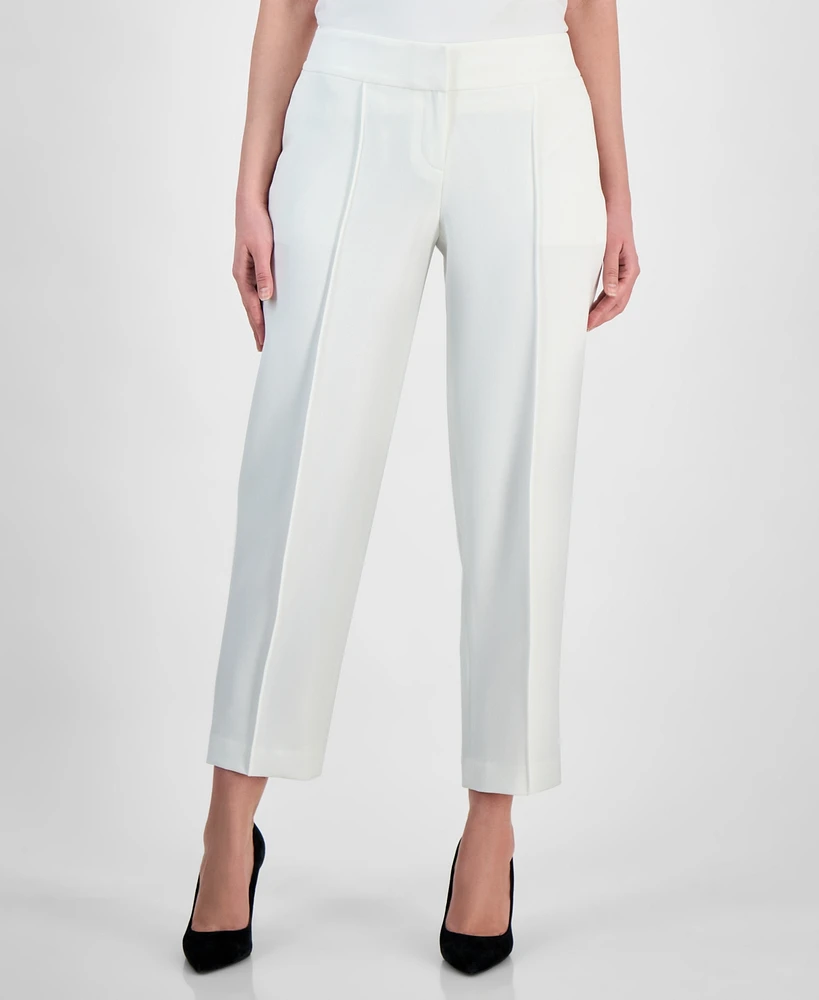 Kasper Women's Stretch-Crepe Mid-Rise Slim Ankle Pants, Regular & Petite Sizes