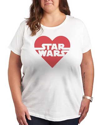 Hybrid Apparel Plus Star Wars Valentine's Day Heart Graphic Crewneck T-Shirt