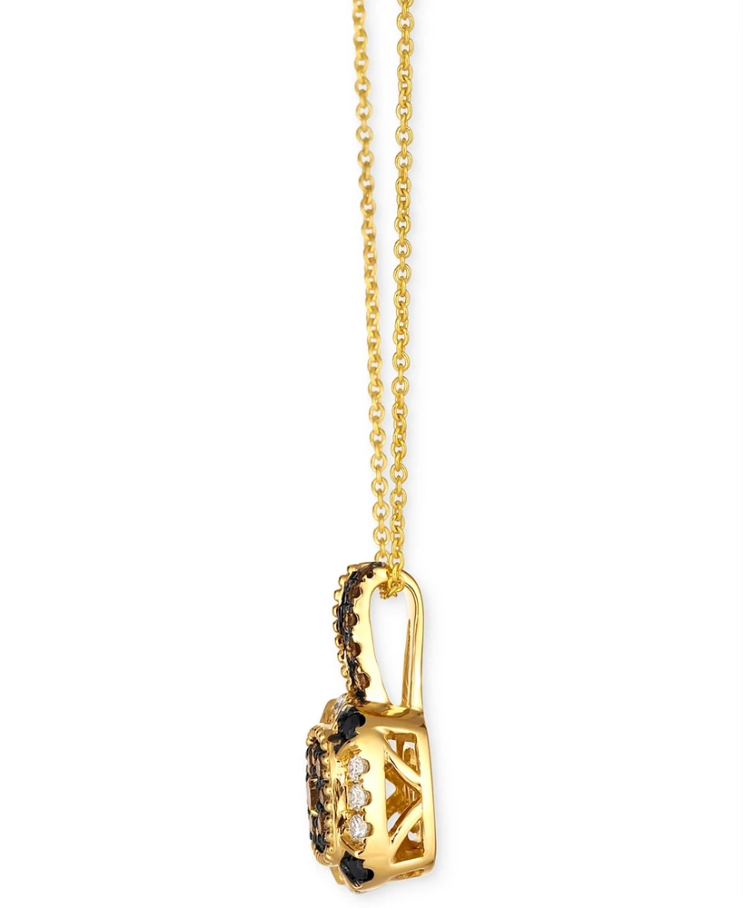 Le Vian Chocolate Diamond (1/4 ct. t.w.), Nude Diamond (1/10 ct. t.w.) & Blackberry Diamond (1/20 ct. t.w.) Pendant 20" Necklace in 14k Honey Gold