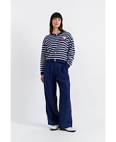 Chinti & Parker Women's Snoopy Breton Milano Embroidered Merino Wool Cardigan
