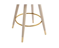 360° Swivel Counter Height Bar Stools Set of 2 with Solid Wood Legs for Kitchen or Dining Room-The Pop Home