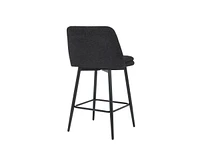 Set of 2 Counter Height Bar Stools, 360° Swivel Upholstered Barstools with Metal Legs-The Pop Home