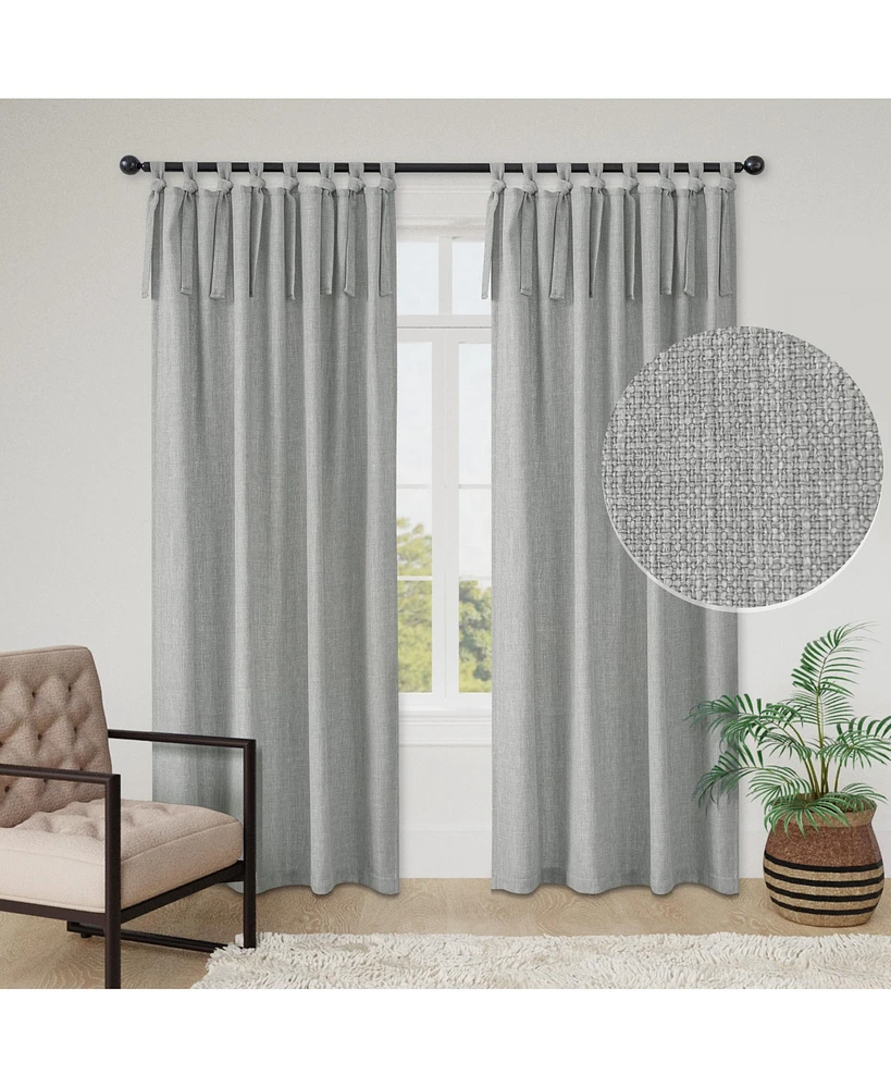Garrett Textured Tie Knots Curtains Pair