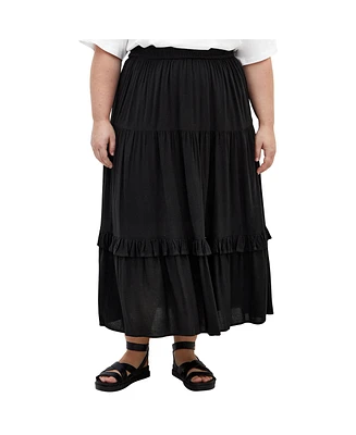 Plus Devine Beauty Plain Skirt