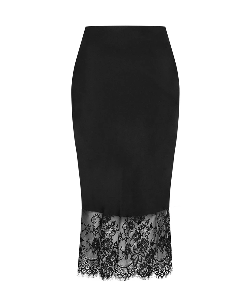 City Chic Plus Lace Hem Fay Skirt
