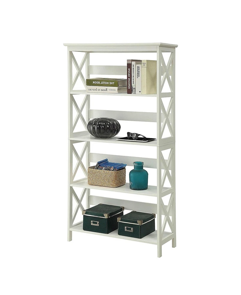 Tall 5-Tier Bookcase – Adjustable Shelf Storage Unit for Home Office, Living Room, or Study Organization
