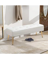 Bed Bench Ottoman with Storage – Upholstered Seat for End of Bed, Hallway, or Entryway Use