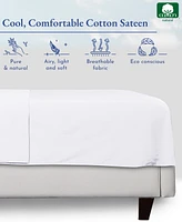 Luxury Flat Sheet Only - 400 Thread Count 100% Cotton Sateen, Soft, Breathable & Durable Top by California Design Den