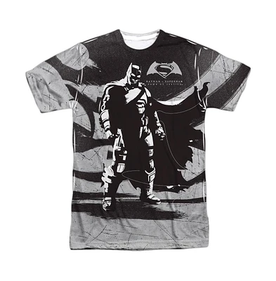 Batman V Superman Mens Contrast Short Sleeve Adult Poly Crew Tee / T-Shirt