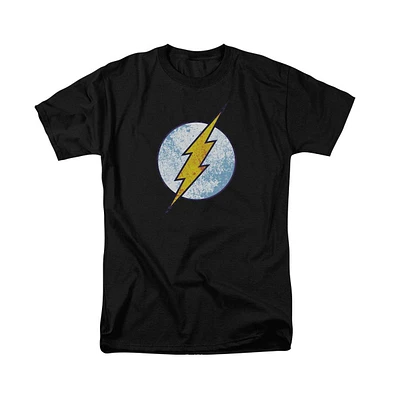 Dc Flash Mens Comics Neon Distress Logo Short Sleeve Adult Tee / T-Shirt