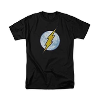 Dc Flash Mens Comics Neon Distress Logo Short Sleeve Adult Tee / T-Shirt