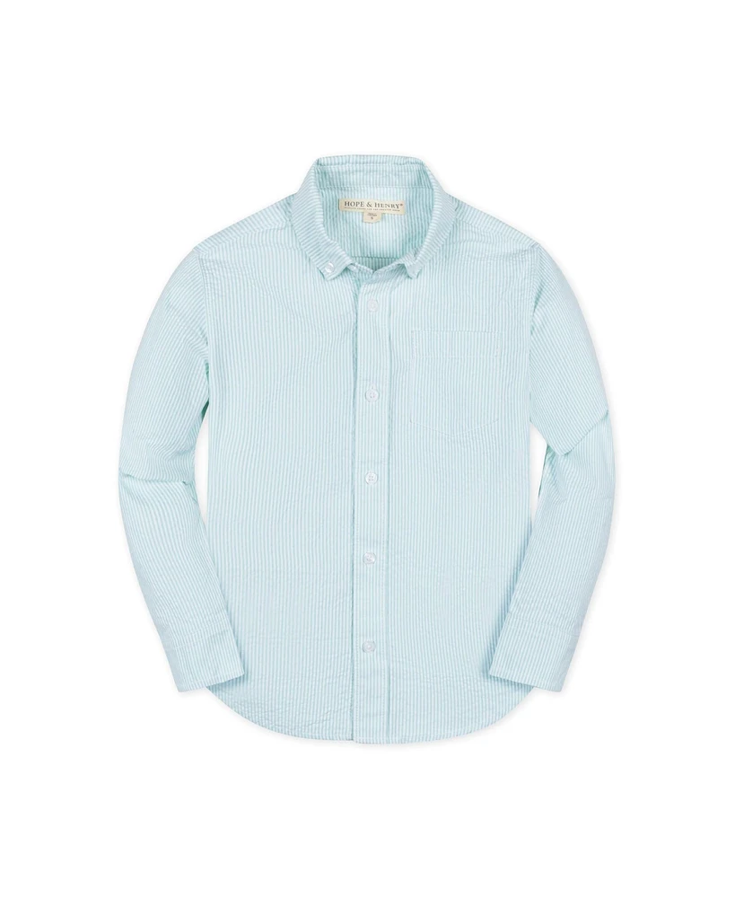 Hope & Henry Baby Boys Long Sleeve Seersucker Button Down Shirt
