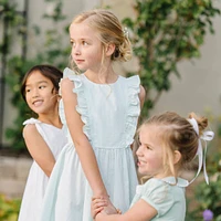 Hope & Henry Toddler Girls Seersucker Flutter Sleeve Open Back Dress