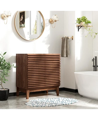 Mid-Century Freestanding Bathroom Cabinet Vanity with Storage