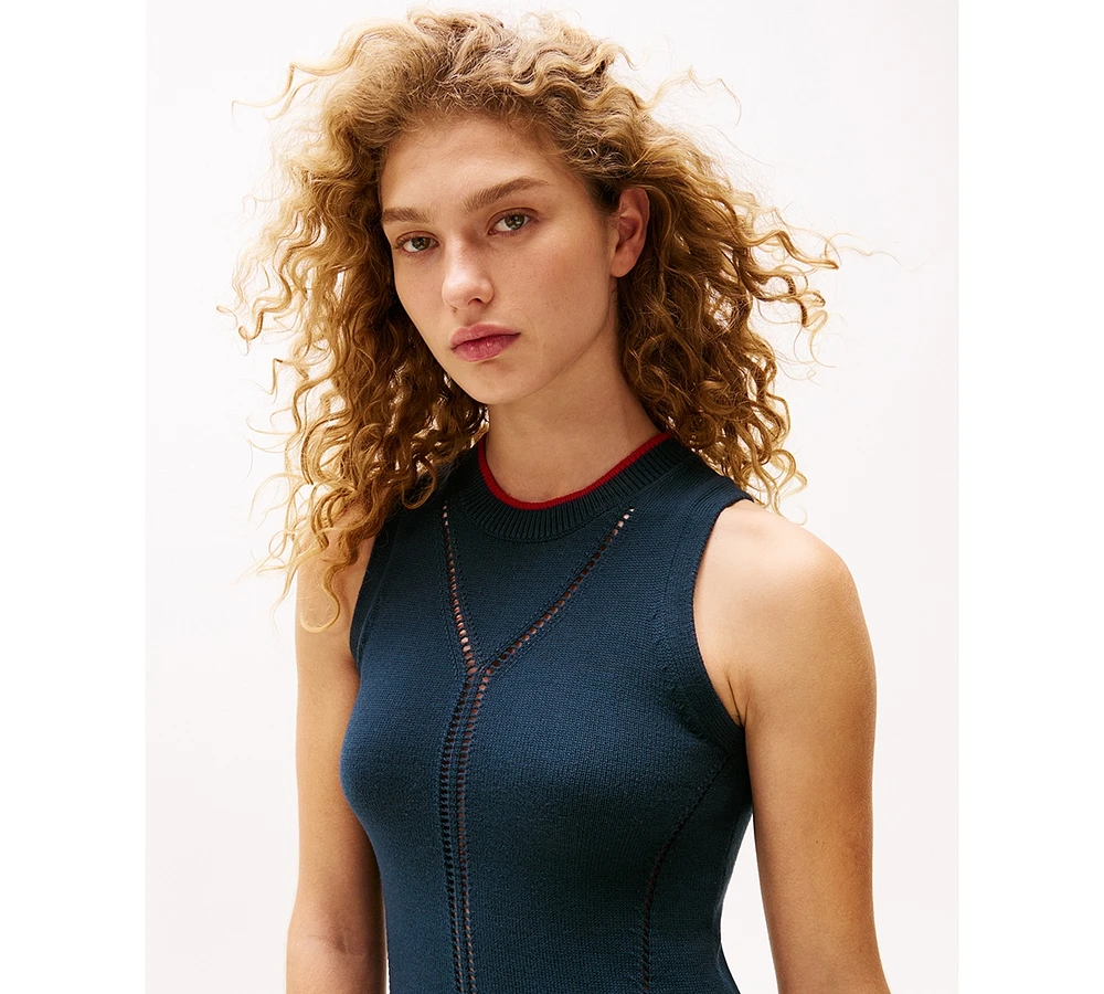 Tommy Hilfiger x Sofia Richie Grainge Women's High-Neck Cotton Maxi Dress