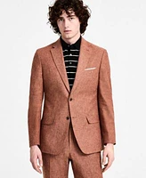 Tommy Hilfiger Mens Modern Fit Rust Linen Suit Separates