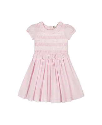 Hope & Henry Toddler Girls Puff Sleeve Smocked Party Dress with Ruffle Collar