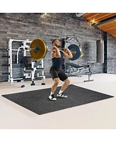 Sorbus 18 Interlocking Gym Floor Mat - 1/2" Thick Rubber Top High-Density Eva Foam (72 Sq Ft) for Yoga, Heavy Exercise Equipment (Blue Speckled)
