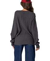 Edikted Womens Francine Oversized V Neck Cardigan