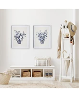 Matched Pair Floral Prints Set of 2