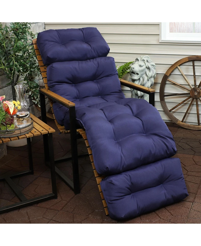 Indoor/Outdoor Olefin Polyester Tufted Chaise Lounge Chair Replacement Cushion - 23" x 75"