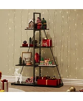 gaomon Bookcase, 4-Tier Ladder Bookshelf, A-Shaped Ladder Shelf Display