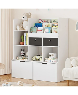gaomon Kids Bookshelf 47.8in Toy Storage Organizer with Drawers
