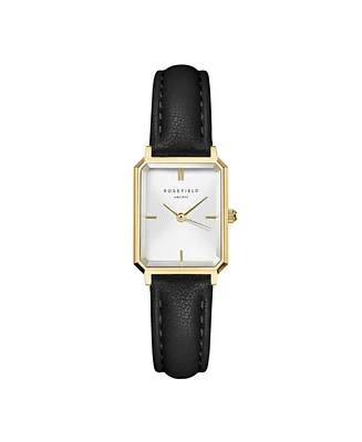 Rosefield Octagon Xs Women's Black Leather Watch 24mm