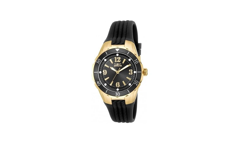 Invicta Women's 17486 Angel Quartz 3 Hand Black Dial Watch