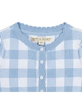 Hope & Henry Toddler Girls Short Sleeve Button Front Sweater Dress