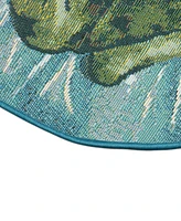 Liora Manne' Esencia Frog and Lotus 2'1"x3'3" Novelty Area Rug