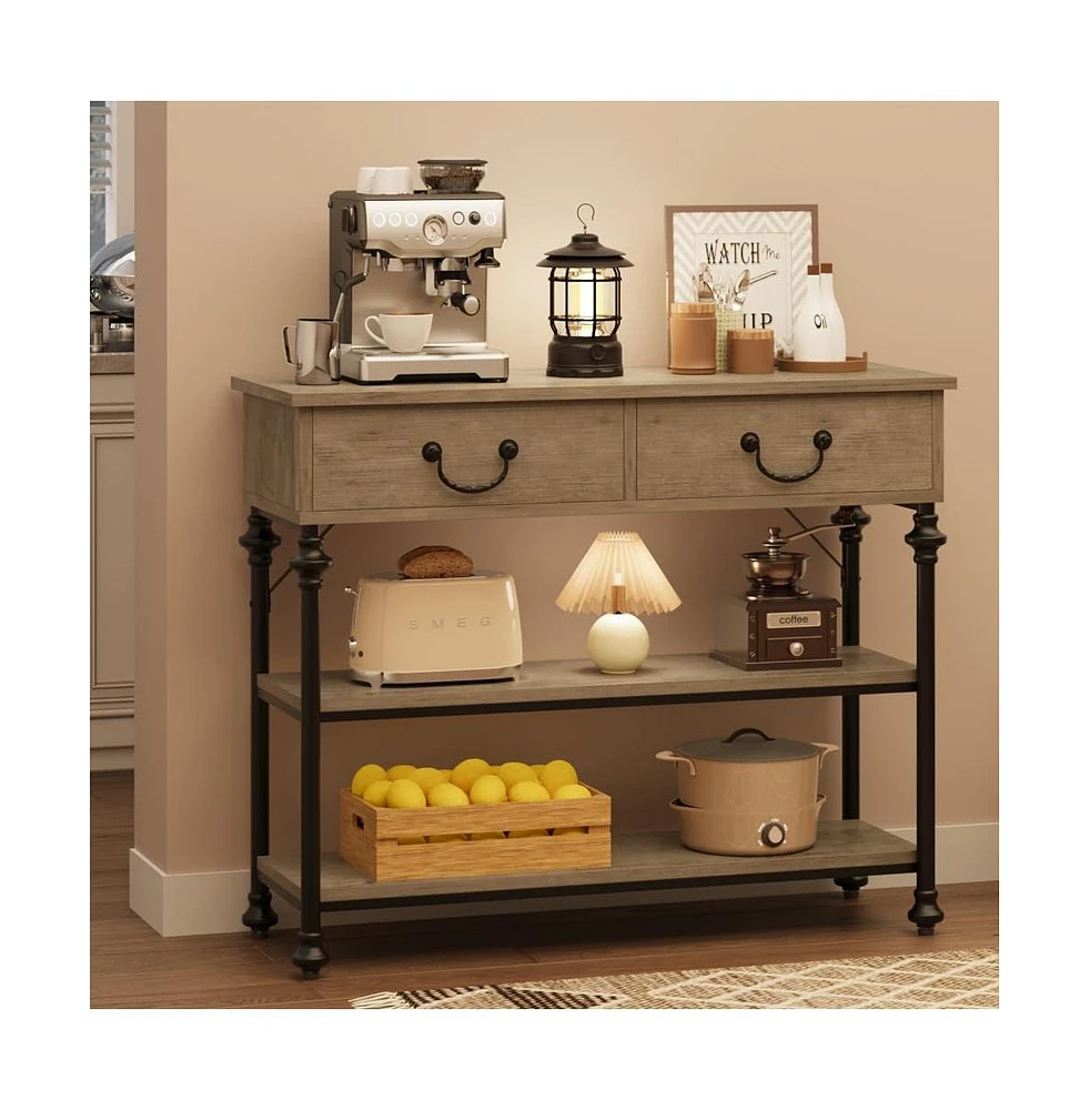 gaomon Console Tables for Entryway, Small Entryway Table with 2 Drawers for Entryway, Living Room, Hallway, Foyer, Corridor