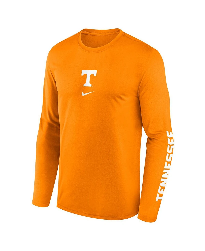 Nike Men's Tennessee Orange Volunteers Primetime Center Lockup Two-Hit Legend Long Sleeve T-Shirt