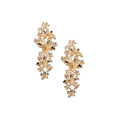 Metallic Flora Drop Earrings