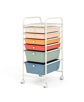 6 Drawer Rolling Storage Cart Scrapbook Paper Office Organizer