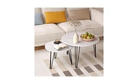 Round Nesting Coffee Table Set of 2 for Space-Saving and Stylish Living Room Decor