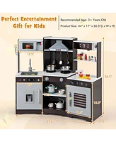 Pretend Play Kitchen for Kids Toddler Aged 3+ Wooden Toy Set with Range Hood