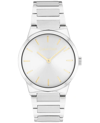 Calvin Klein Women's Ck Linear Elegance Silver Tone Stainless Steel Bracelet Watch