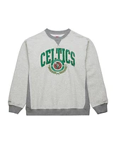 Mitchell & Ness Men's Heather Gray Boston Celtics Vintage Logo Pullover Sweatshirt